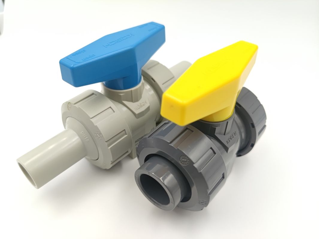 Industrial Plastic PVC Compact Ball Valve Manual Control ISO 5211